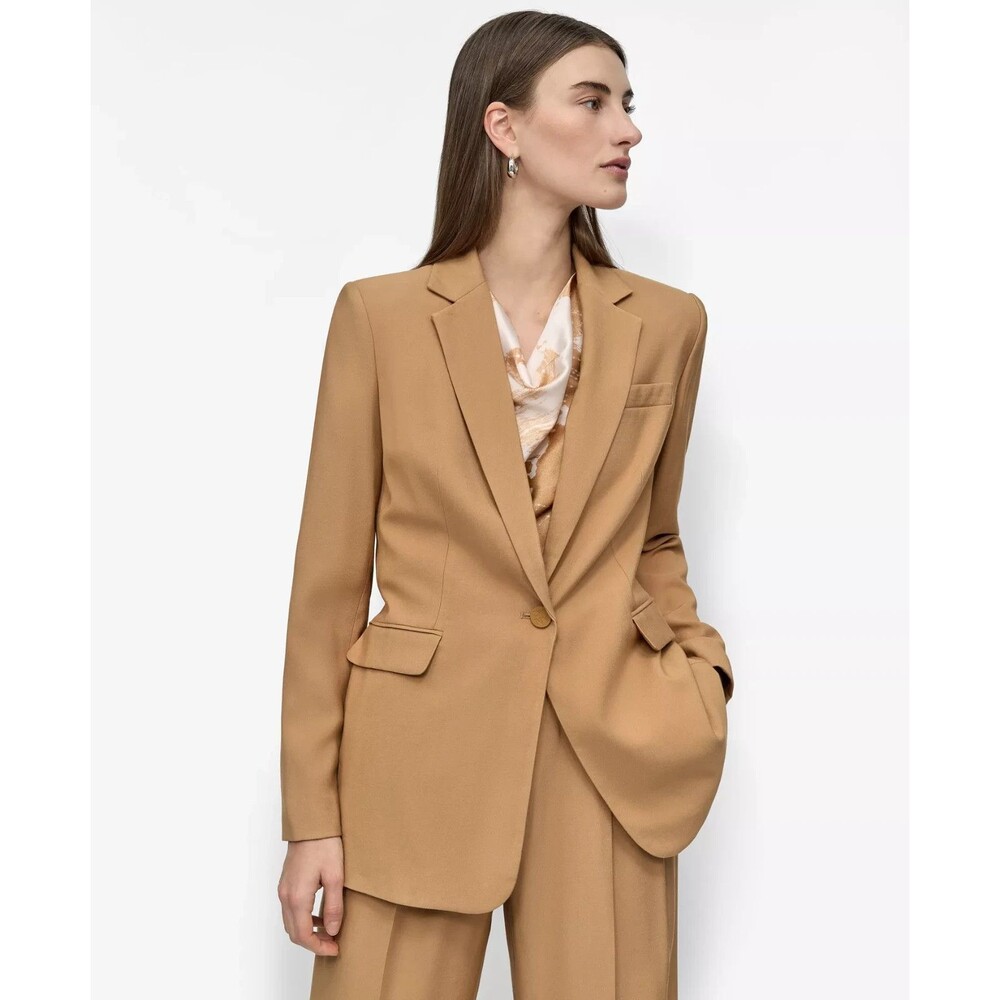 DKNY Women's Notched Collar One-Button Blazer Formal Casual Whiskey Size 6
